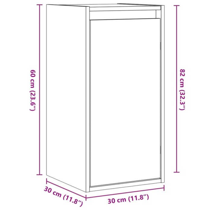 Armoires murales 2 pcs 30x30x100 cm Bois de pin massif – Image 12
