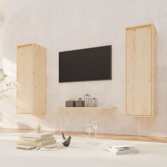 Armoires murales 2 pcs 30x30x100 cm Bois de pin massif – Image 1