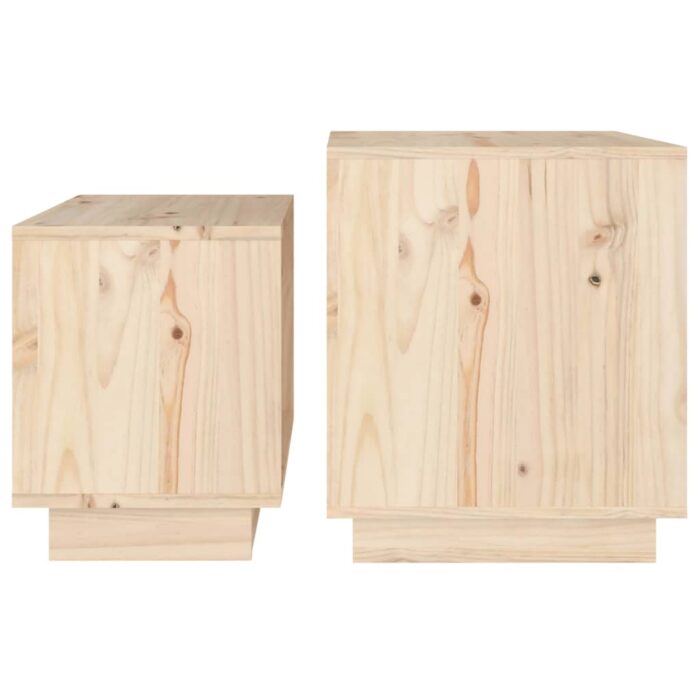 Tables basses gigognes 2 pcs Bois de pin massif – Image 4
