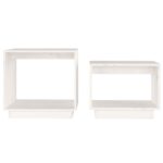Tables basses gigognes 2 pcs Blanc Bois de pin massif – Image 2