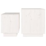Tables basses gigognes 2 pcs Blanc Bois de pin massif – Image 4