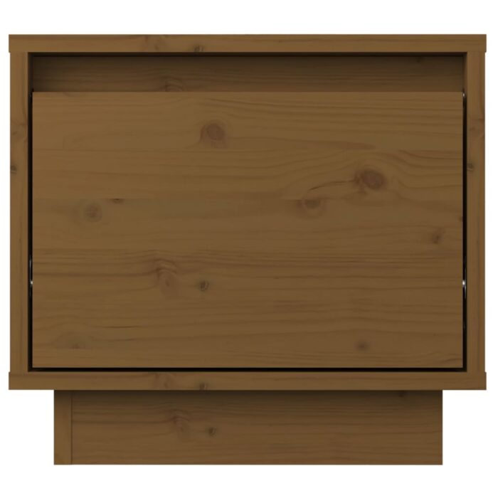 Tables de chevet 2pcs Marron miel 35x34x32cm Bois de pin solide – Image 3