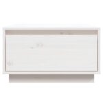 Table basse Blanc 55x56x32 cm Bois massif de pin – Image 3