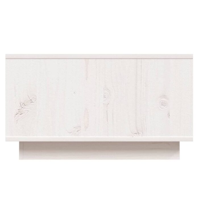 Table basse Blanc 55x56x32 cm Bois massif de pin – Image 5