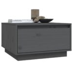 Table basse Gris 55x56x32 cm Bois massif de pin – Image 2