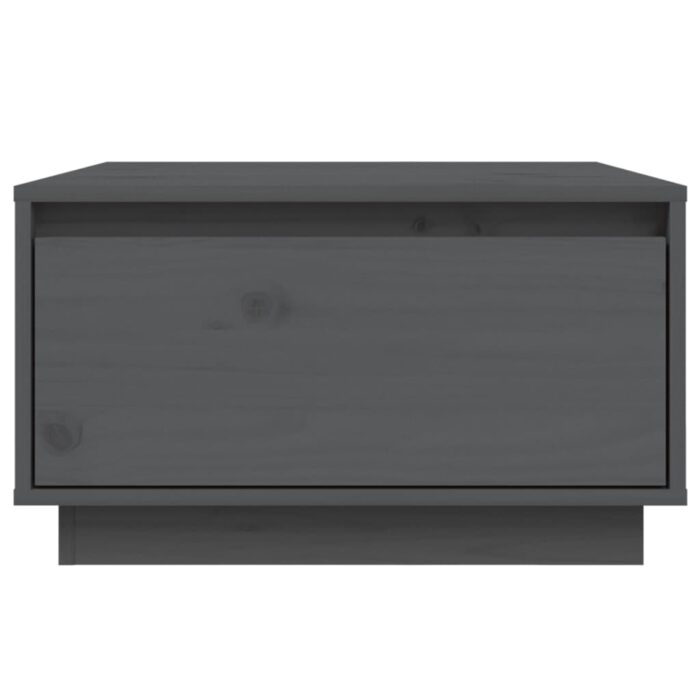 Table basse Gris 55x56x32 cm Bois massif de pin – Image 3