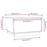 Table basse Gris 55x56x32 cm Bois massif de pin – Image 7