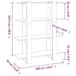 Bibliothèque/Séparateur de pièce Blanc 100x30x123,5 cm – Image 5