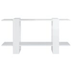 Bibliothèque Blanc brillant 100x30x51 cm bois d'ingénierie – Image 2