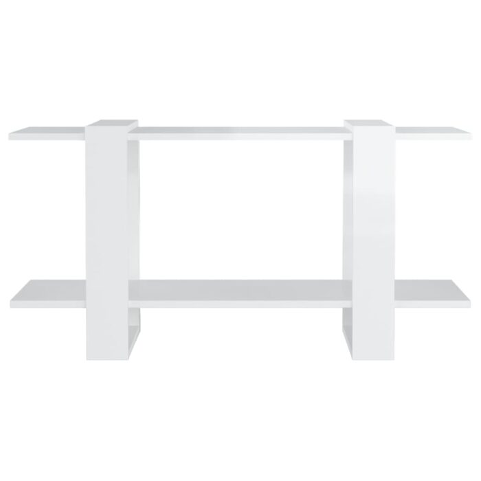 Bibliothèque Blanc brillant 100x30x51 cm bois d'ingénierie – Image 2