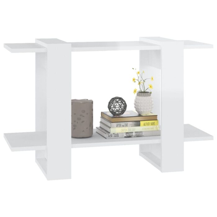 Bibliothèque/Séparateur de pièce Blanc brillant 80x30x51 cm – Image 2