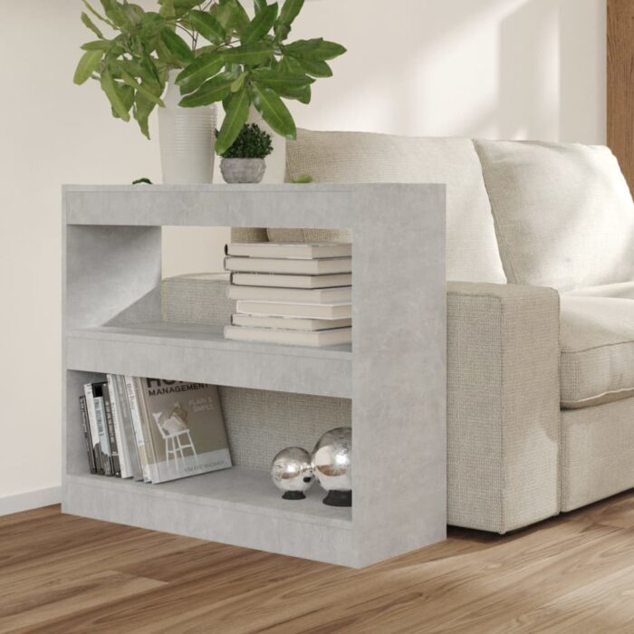 Bibliothèque/Séparateur de pièce Gris béton 80x30x72 cm – Image 2