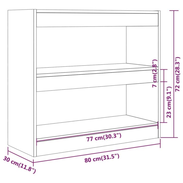 Bibliothèque/Séparateur de pièce Gris béton 80x30x72 cm – Image 5