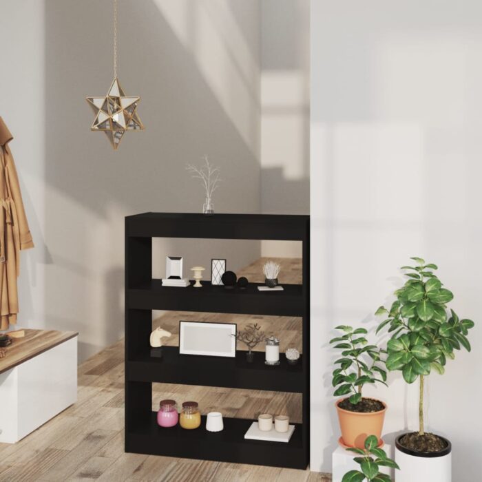 Bibliothèque/Cloison Noir 80x30x103 cm Bois d'ingénierie – Image 1