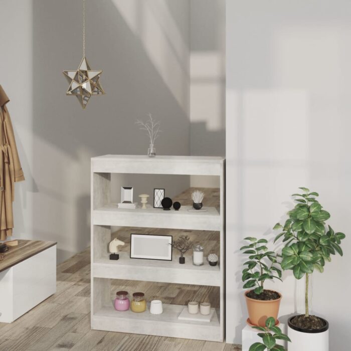 Bibliothèque/Cloison Gris béton 80x30x103 cm Bois d'ingénierie – Image 1