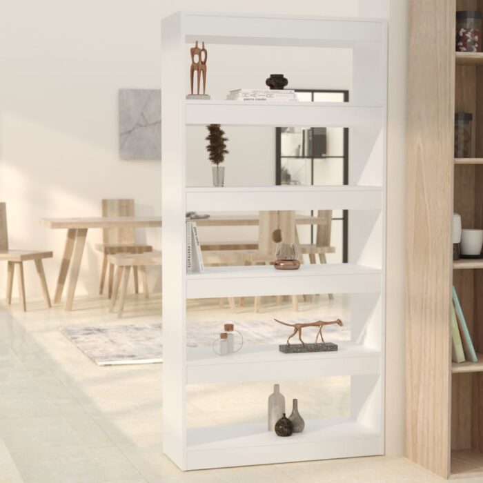VXL8720286843567_m_en_hd_1.jpg Bibliothèque/Séparateur de pièce Blanc bois d'ingénierie – Image 1