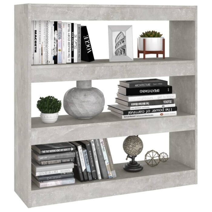 Bibliothèque/Séparateur de pièce Gris béton 100x30x103 cm – Image 2