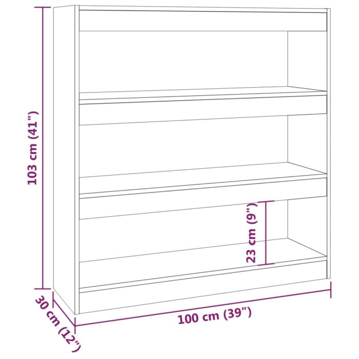 Bibliothèque/Séparateur de pièce Gris béton 100x30x103 cm – Image 5