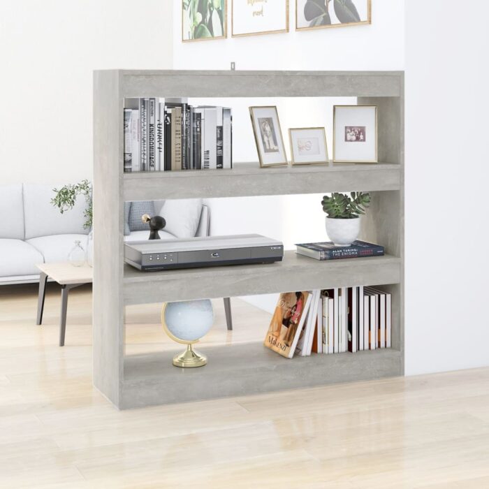 Bibliothèque/Séparateur de pièce Gris béton 100x30x103 cm – Image 1