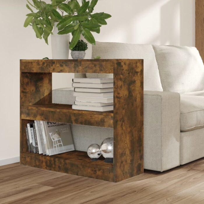 Bibliothèque/Séparateur de pièce chêne fumé 80x30x72 cm – Image 2