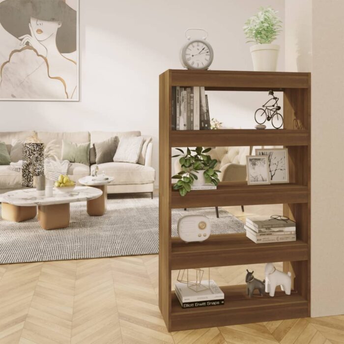 Bibliothèque/Séparateur de pièce Chêne marron Bois d'ingénierie – Image 1