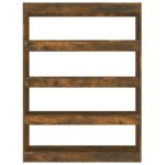 Bibliothèque/Séparateur de pièce chêne fumé 100x30x135 cm – Image 3