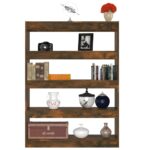 Bibliothèque/Séparateur de pièce chêne fumé 100x30x135 cm – Image 4