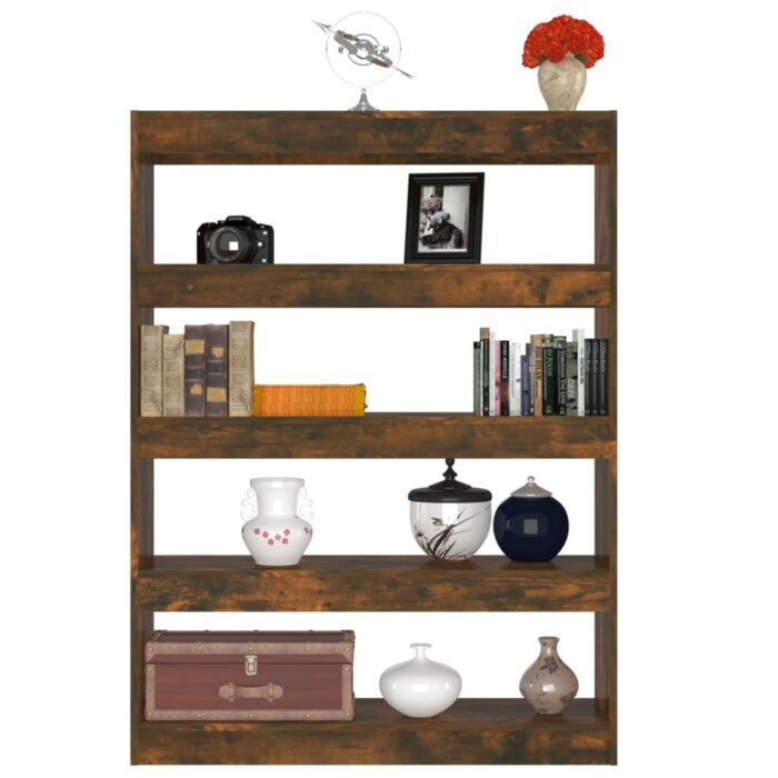 Bibliothèque/Séparateur de pièce chêne fumé 100x30x135 cm – Image 4