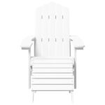 Chaise de jardin Adirondack repose-pied table PEHD Blanc – Image 3