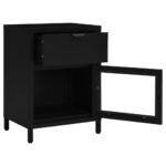 Tables de chevet 2 pcs Noir 40x30x54,5 cm Acier et verre – Image 7