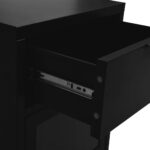 Tables de chevet 2 pcs Noir 40x30x54,5 cm Acier et verre – Image 8