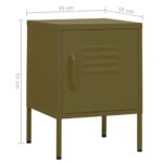 Tables de chevet 2 pcs Vert olive 35x35x51 cm Acier – Image 8