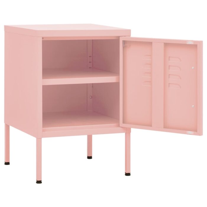 Tables de chevet 2 pcs Rose 35x35x51 cm Acier – Image 6