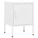 Tables de chevet 2 pcs Blanc 35x35x51 cm Acier – Image 2