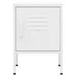 Tables de chevet 2 pcs Blanc 35x35x51 cm Acier – Image 3