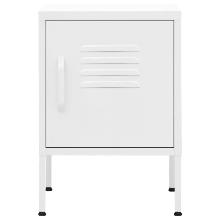 Tables de chevet 2 pcs Blanc 35x35x51 cm Acier – Image 3