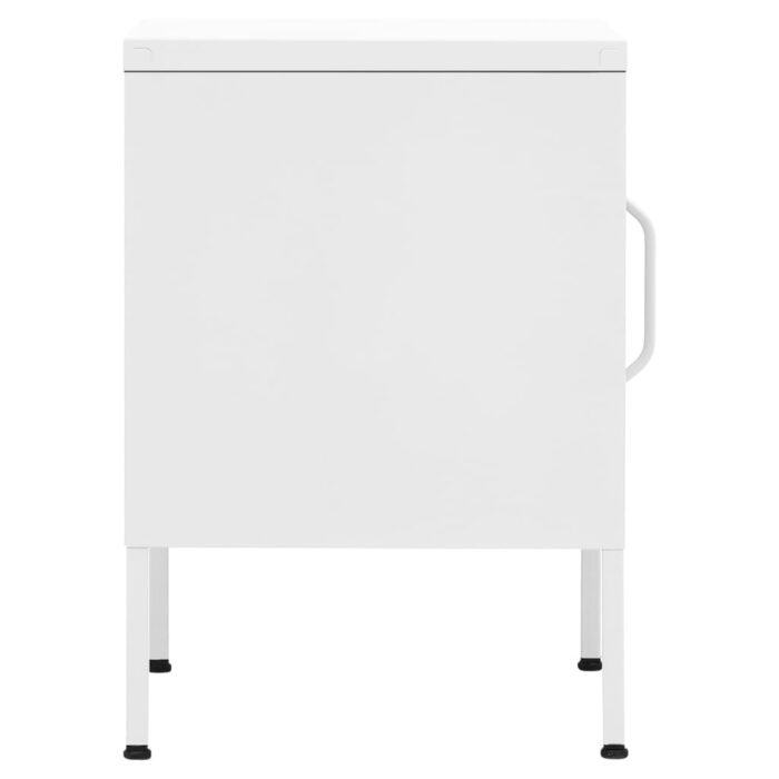 Tables de chevet 2 pcs Blanc 35x35x51 cm Acier – Image 4