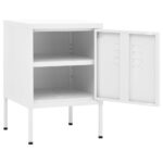 Tables de chevet 2 pcs Blanc 35x35x51 cm Acier – Image 6
