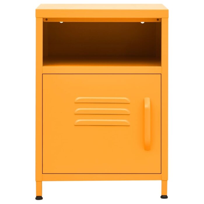 Tables de chevet 2 pcs Jaune moutarde 35x35x51 cm Acier – Image 2