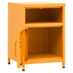 Tables de chevet 2 pcs Jaune moutarde 35x35x51 cm Acier – Image 5