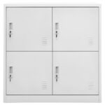 Armoires à casiers 2 pcs Gris clair 90x45x92,5 cm Acier – Image 2