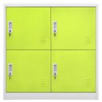 Armoires à casiers 2 pcs Gris clair et vert 90x45x92,5 cm Acier – Image 2