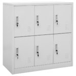 Armoires à casiers 2 pcs Gris clair 90x45x92,5 cm Acier – Image 2