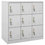 Armoires à casiers 2 pcs Gris clair 90x45x92,5 cm Acier – Image 2