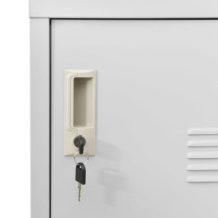 Armoires à casiers 2 pcs Gris clair 90x45x92,5 cm Acier – Image 7