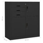 Armoire de bureau et jardinière Anthracite 90x40x125 cm Acier – Image 10