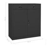 Armoire de bureau et jardinière Anthracite 90x40x125 cm Acier – Image 10