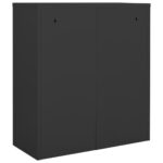 Armoire de bureau et jardinière Anthracite 90x40x125 cm Acier – Image 12
