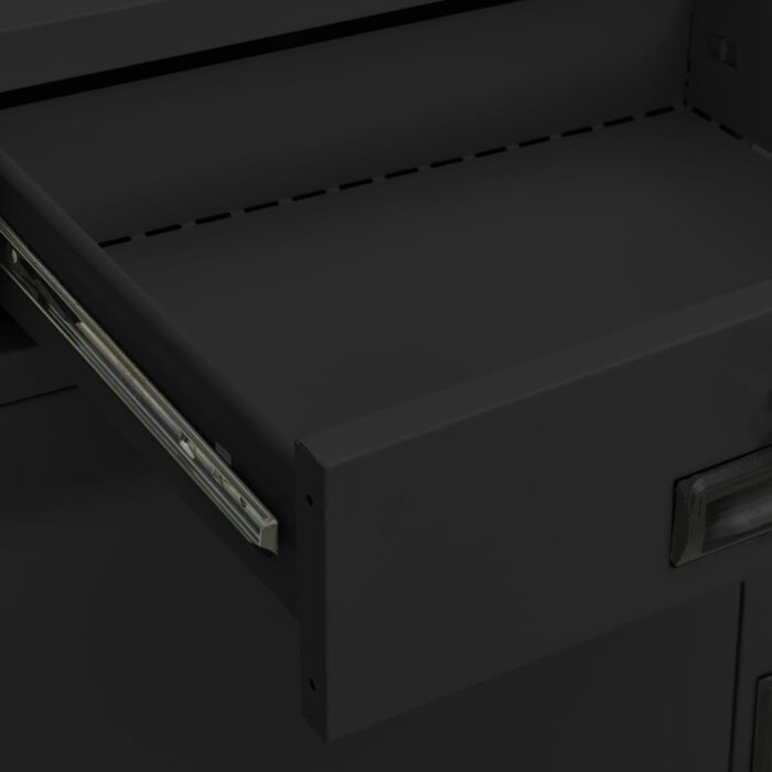 Armoire de bureau et jardinière Anthracite 90x40x125 cm Acier – Image 3