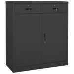 Armoire de bureau et jardinière Anthracite 90x40x125 cm Acier – Image 7